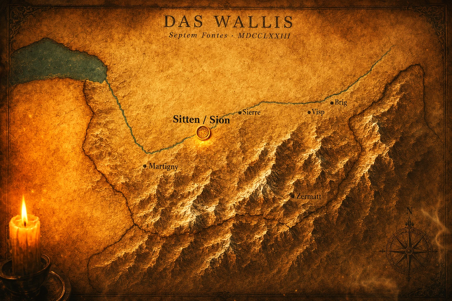 Historische Karte — Das Wallis
